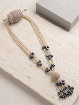 Two Tone Glass Beads Elegant Multi-Layer Necklace