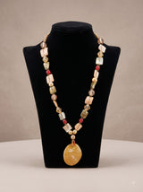 Muted Color Glass Beads Boho Necklace