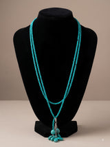 Blue Beads 2 Layer Long Handmade Necklace