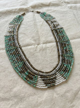 Metal and Glass Beads Braided Handmade Necklace