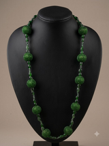 Green Circular Beads Long Boho Necklace