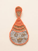 Orange and Gold Glass Beads Drop Earrings