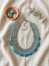 Vibrant Beads Multi Layered Bohemian Choker Necklace