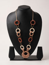 Rust & Blush Beaded Ring Necklace