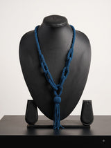 Indigo Tassel Seed Bead Necklace