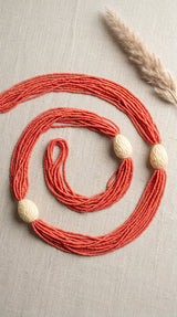 Coral Beaded Multi-Layer Handmade Necklace