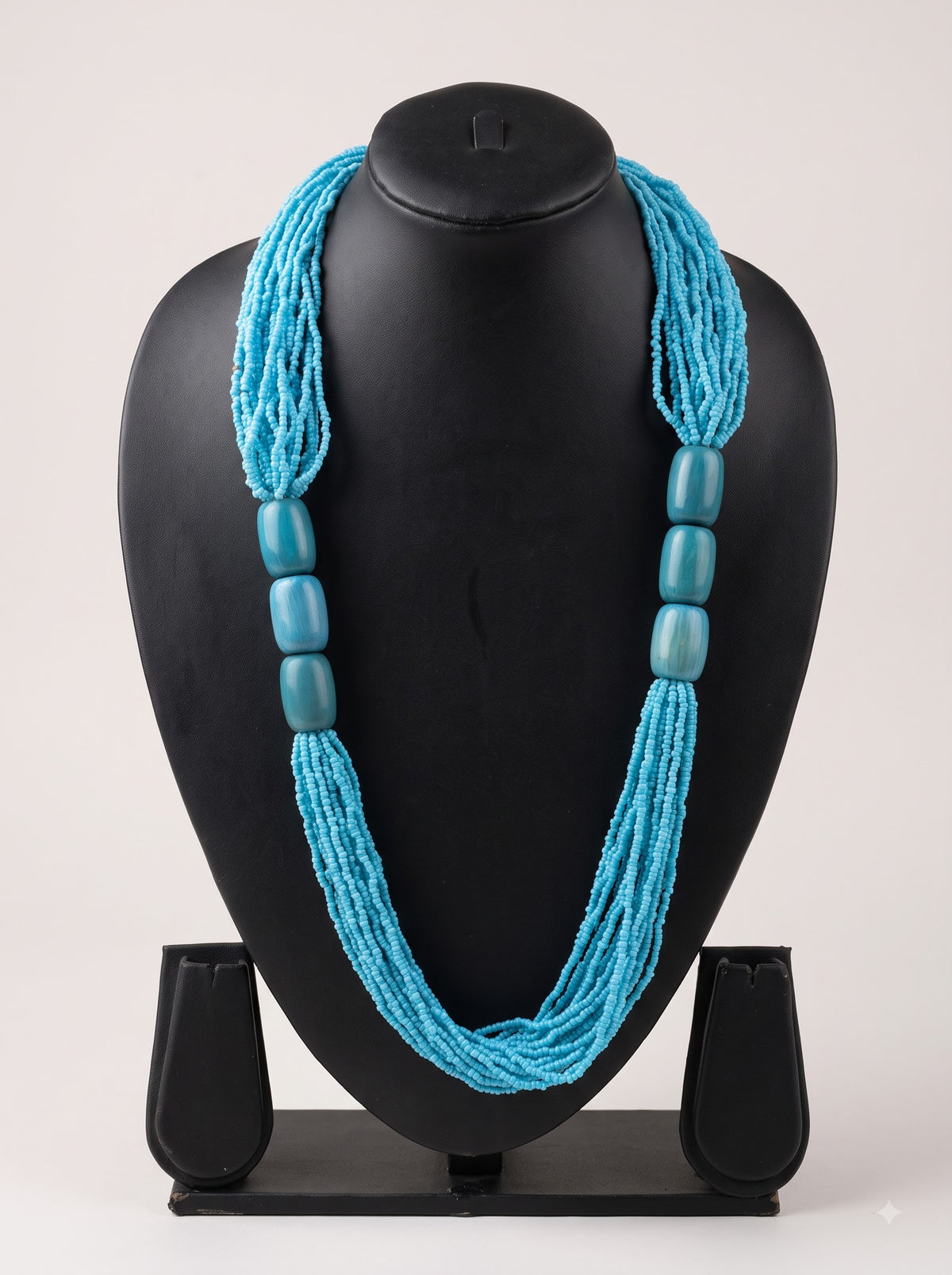 Sky Blue Multi-Strand Seed Bead Necklace