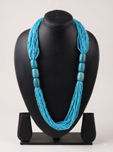 Sky Blue Multi-Strand Seed Bead Necklace