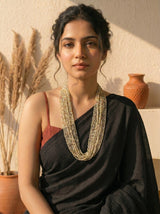 Golden Shimmer Beads Hand Beaded Multi-Layer Necklace