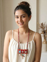 Hand Embroidered Kantha Work Fabric Necklace