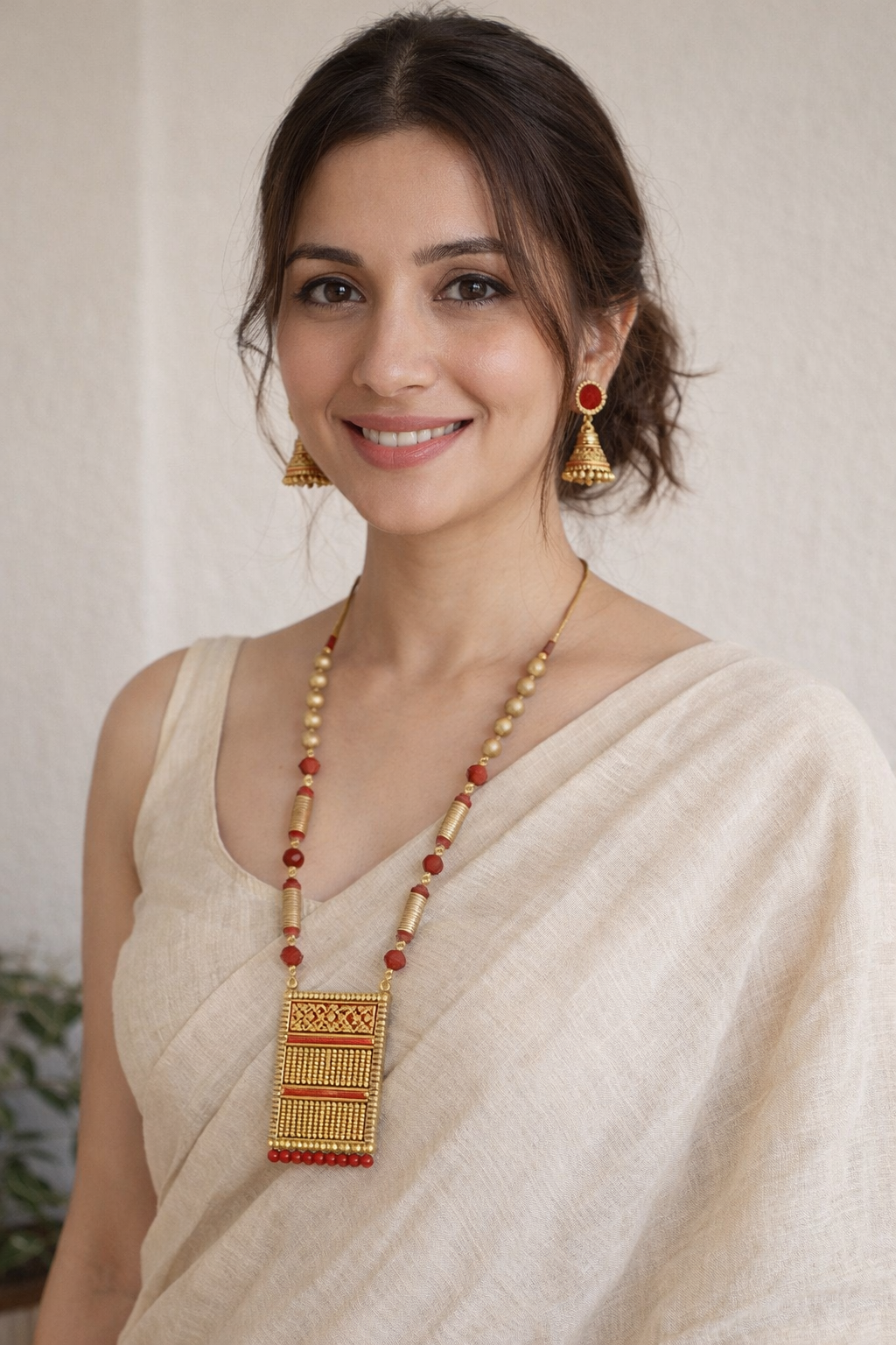 Handpainted Gorgeous Terracotta Necklace Set