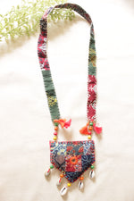 Load image into Gallery viewer, Multi-Color Block Printed Fabric Necklace Accentuated with Shells
