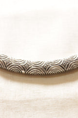 Intricately Detailed Oxidised Finish Silver Plated Hasli Necklace