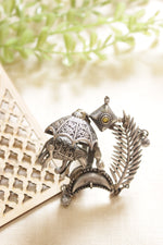 Load image into Gallery viewer, Oxidised Silver Finish Elephant Motif Statement Cocktail Adjustable Ring
