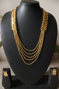 Gold Plated Multi-Layer Stamped Coins Temple Jewelry Necklace Set