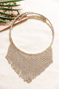 Silver Finish Brass Hasli Style Banjara Necklace