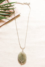 Load image into Gallery viewer, Sea Green Stone Pendant Silver Finish Handcrafted Necklace
