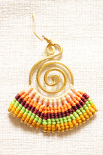 Load image into Gallery viewer, Fabric Braided Gold Finish Brass Metal Spiral Earrings
