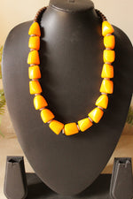 Load image into Gallery viewer, Brass, Resin and Wooden Beads Necklace
