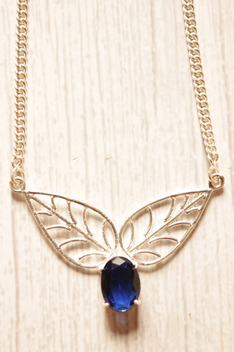Blue Quartz Gemstone Silver Plated Necklace