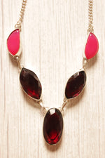 Load image into Gallery viewer, Garnet Quartz Pink Botswana Agate Gemstone Silver Plated Brass Necklace
