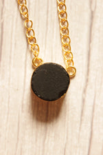 Load image into Gallery viewer, Black Spinel Rough Gemstone Gold Plated Brass Necklace
