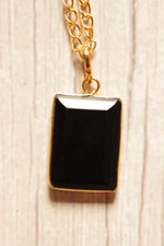 Load image into Gallery viewer, Black Spinel Gemstone Gold Plated Brass Chain Necklace
