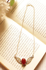Load image into Gallery viewer, Carnelian Gemstone Silver Plated Brass Chain Necklace
