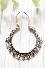 Load image into Gallery viewer, Petite Silver Finish Circular Brass Earrings
