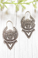Load image into Gallery viewer, Intricately Detailed Spiral Motifs Brass Earrings
