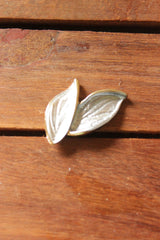 Silver Toned Leaf Shaped Stud Earrings