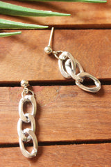 Silver Toned Chain Earrings