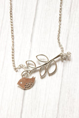 Silver Toned Sparrow Motif Necklace