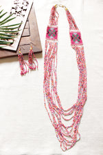 Load image into Gallery viewer, Fuchsia and Multi-Color Seed Beads Handmade Beaded Necklace
