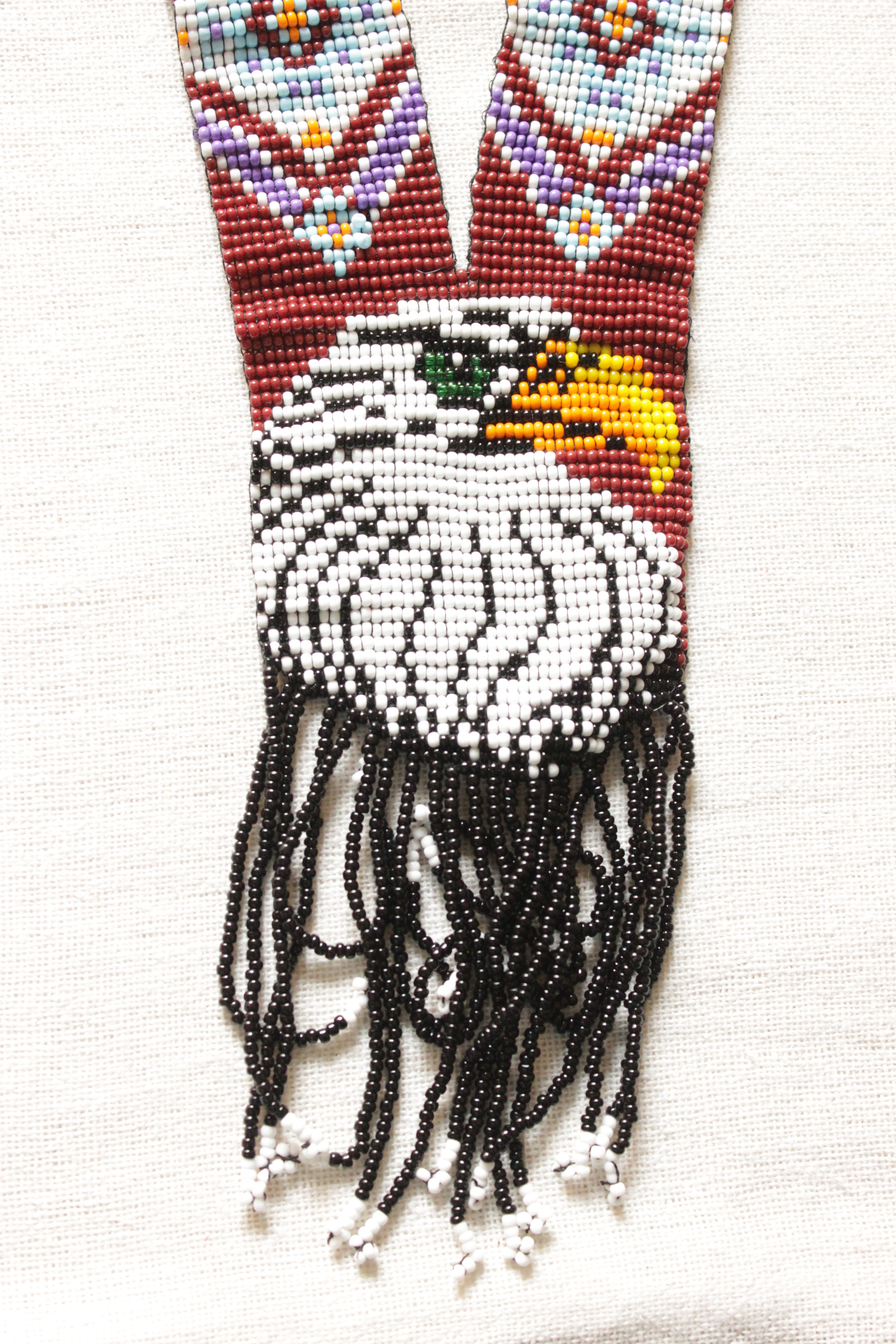 Multi-Color Bird Motif Seed Beads Handmade Beaded Necklace
