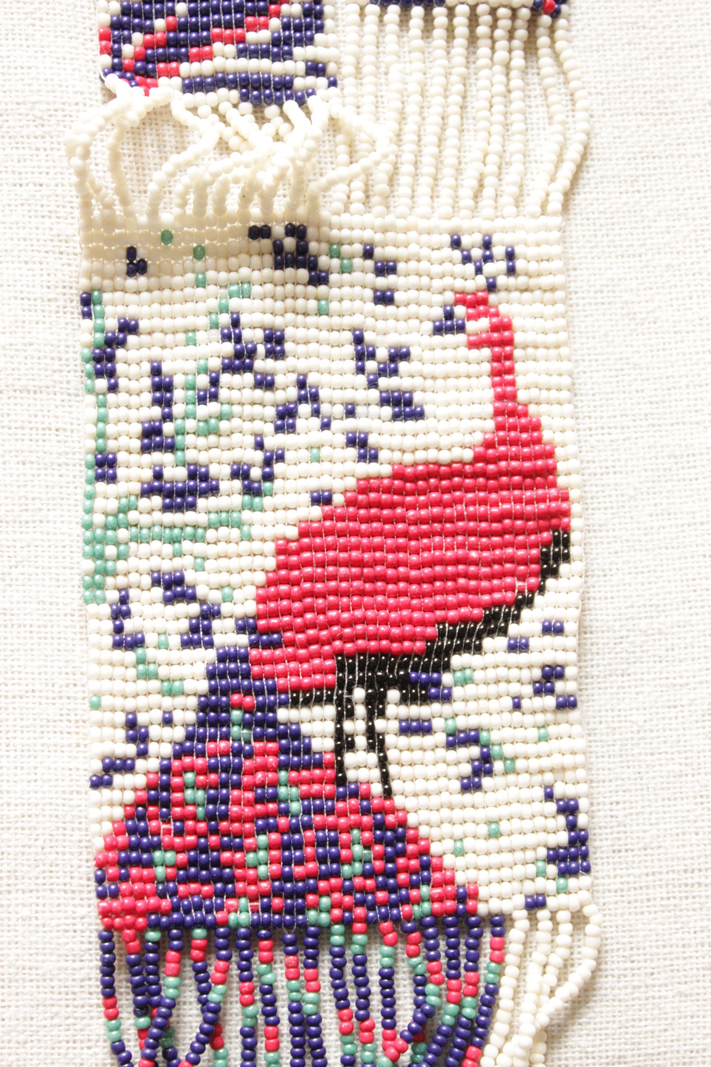 Violet and Fuchsia Peacock Motif Seed Beads Handmade Beaded Necklace