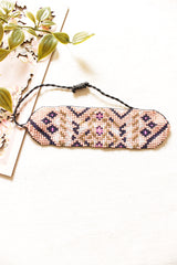 Ivory and Multi-Color Earthy Tones Seed Beads Handmade Beaded Bracelet with Adjustable Length