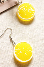Load image into Gallery viewer, Vibrant Yellow Lemon Acrylic Earrings

