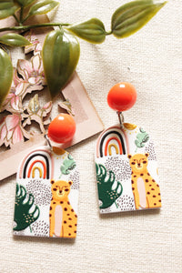 Flora and Fauna Painted Acrylic Earrings