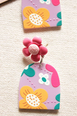 Vibrant Flower Painted Acrylic Earrings