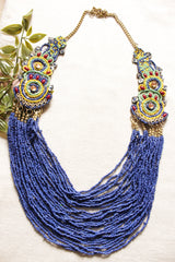 Multi-Layer Blue Beads Handmade Beaded Necklace