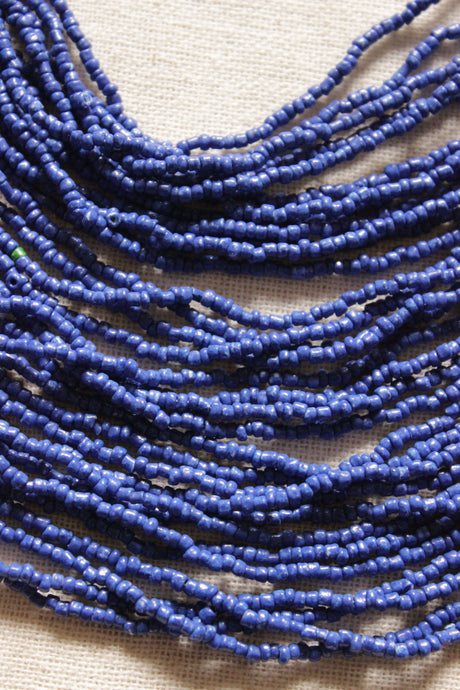 Multi-Layer Blue Beads Handmade Beaded Necklace