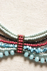 Shades of Blue 7 Layers Handmade Beaded Necklace