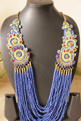 Multi-Layer Blue Beads Handmade Beaded Necklace