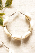 Load image into Gallery viewer, Shell Work Handmade Hoop Earrings
