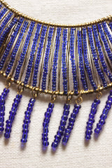 Purple Beads Handmade Gold Toned Adjustable Length Hasli Style Necklace Set