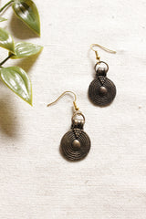 Spiral Metal Charms Embellished Dull Gold Finish Choker Necklace