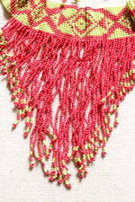 Load image into Gallery viewer, Red and Green Handmade Beaded Collar Choker Style Necklace Set
