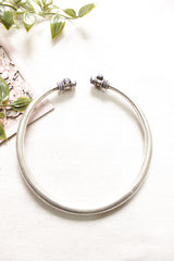 Smooth Premium Silver Finish Adjustable Choker Hasli