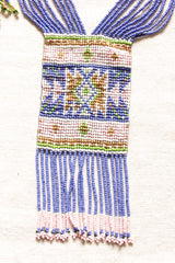 Muted Violet and Pink Handmade Beaded Long Necklace Set